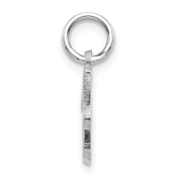 14k White Gold, Sadie Collection, Mini Satin Script Initial J Charm - Picture 2 of 5